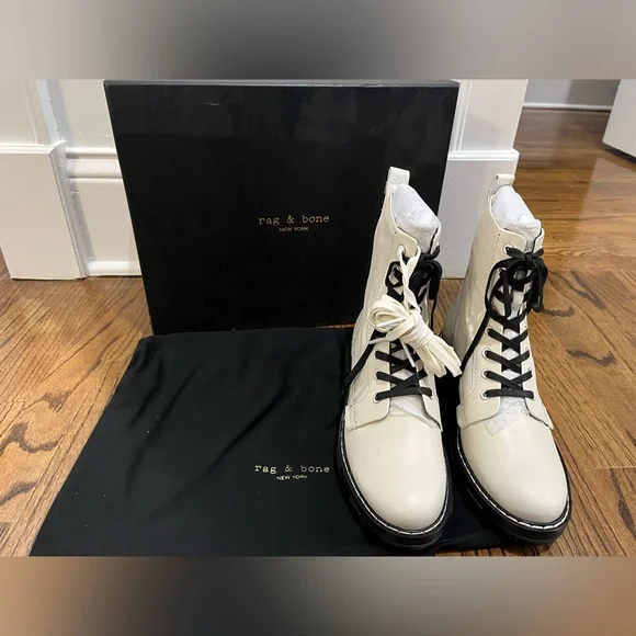 Rag & Bone NWT Shiloh Boots in White - Picture 12 of 13